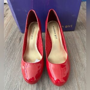 **VERY NICE** Madden Girl Glossy Red Heels—Stilettos—Size 8.5